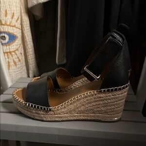 Elegant Black Wedge Espadrilles